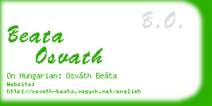 beata osvath business card